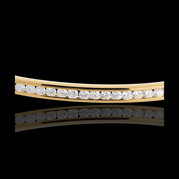 Bracelet Jonc barrette 25 diamants - 0.75 carats - 25 diamants - or jaune 18 carats
