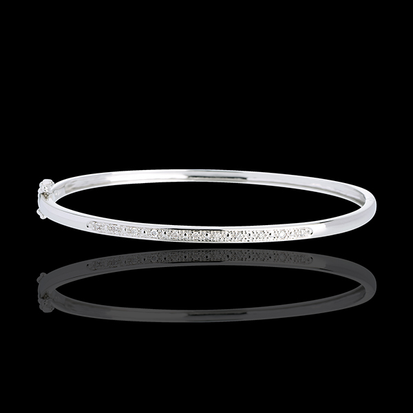 Bracelet Jonc or blanc 18 carats Diorama barrette diamants - 11 diamants