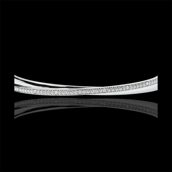 Bracelet Jonc Saturne Duo - diamants - or blanc 18 carats