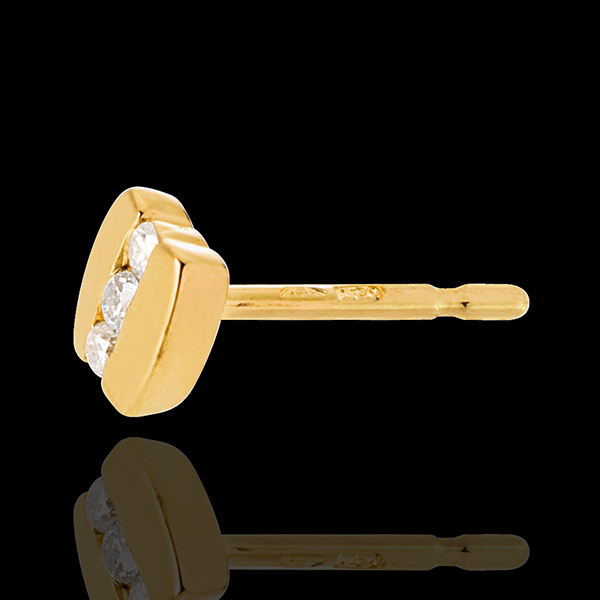 Bracket trilogy earrings yellow gold - 6 diamonds
