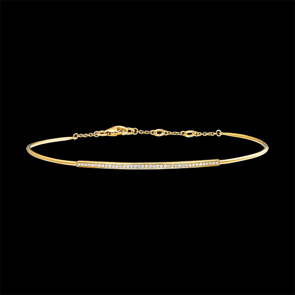 Bransoletka w kształcie koła Świeżość - Diamentowa plejada - 9 karatowe żółte złoto i diamenty 