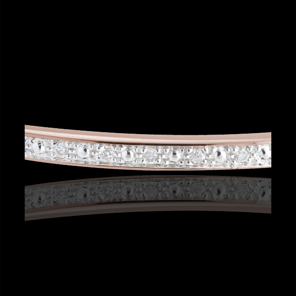 Brăţară fixă diorama diamante setate canal - aur roz de 18K - 11 diamante