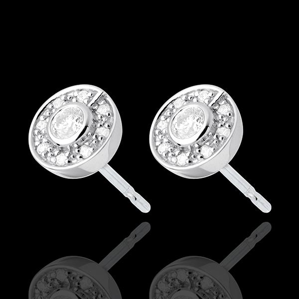 Button Stud Earrings white gold - 0.25 carat
