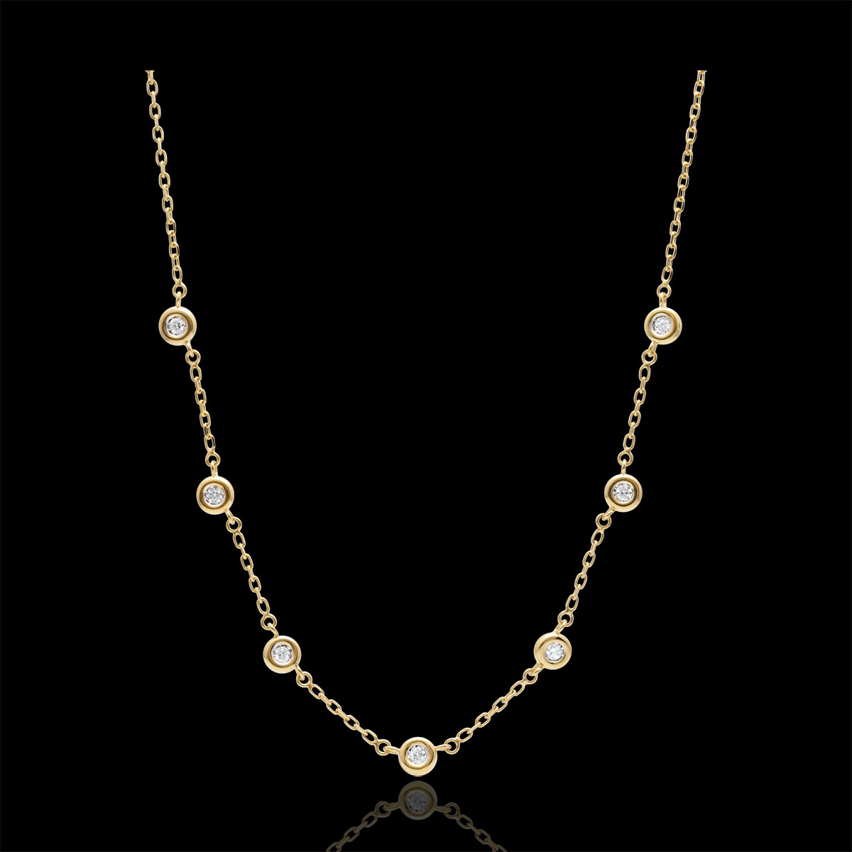 7 Diamond Cluster 14k 18” Necklace — Native Angels Jewelry
