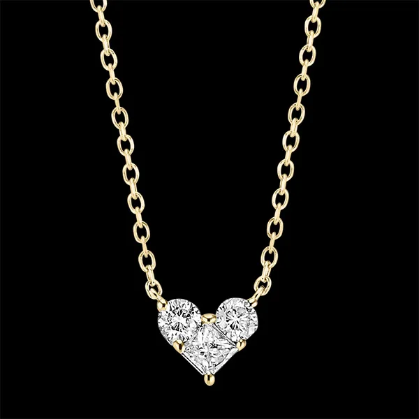 Naszyjnik Cenny sekret - Mini Lovely - 18 karatowe żółte złoto i diamenty