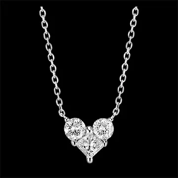 Naszyjnik Cenny sekret - Lovely - 9 karatowe białe złoto i diamenty