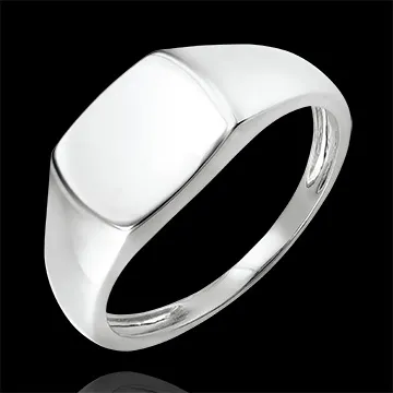 Anello Chiaroscuro - Chevalière Enea - oro bianco 9 carati