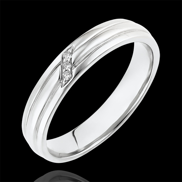 Anello Chiaroscuro - Griffe Diamanti - oro bianco 18 carati e diamanti