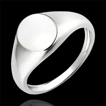 Anello Chiaroscuro - Chevalière Achille - oro bianco 9 carati