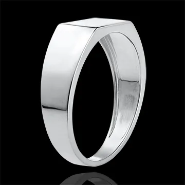 Anello Chiaroscuro - Chevalière Hector - oro bianco 9 carati 