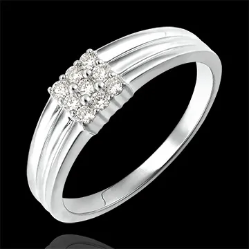 Bague Clair Obscur - Pavé Diamants - or blanc 18 carats et diamants