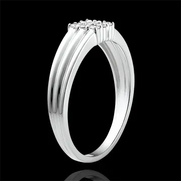 Bague Clair Obscur - Pavé Diamants - or blanc 9 carats et diamants