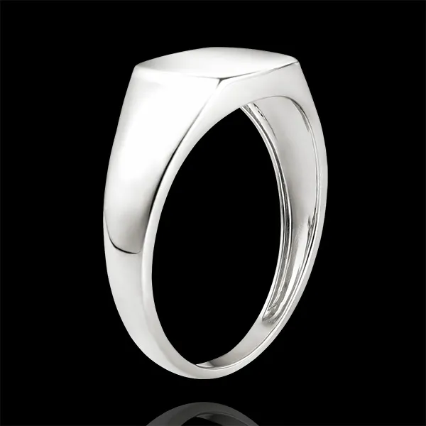Bague Clair Obscur - Chevalière Énée - or blanc 9 carats