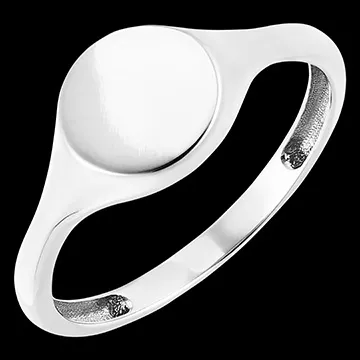 Bague Clair Obscur - Chevalière Artémis - or blanc 9 carats