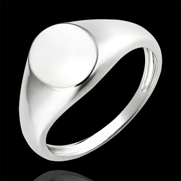 Clair Obscure Ring - Achilles Signet Ring - white gold 9 carats