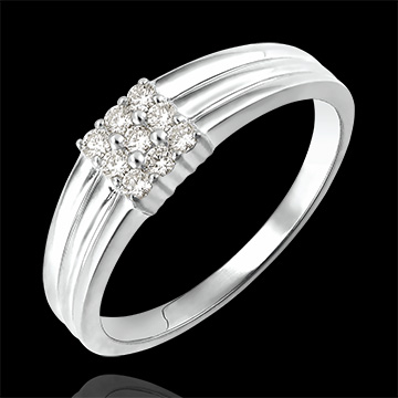 Clair Obscure Ring - Paved Diamonds - white gold 18 carats and diamonds