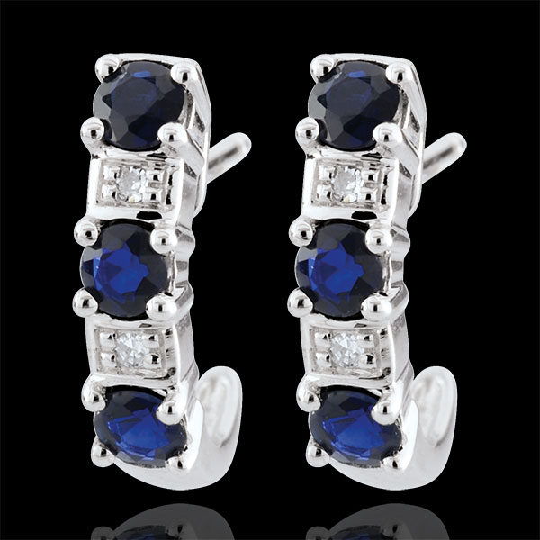 Clarisse Creole White Gold Sapphire Earrings - 9 carats
