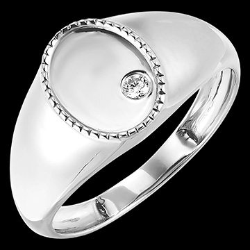 Anillo Claroscuro - Caballero Augusto - oro blanco 18 quilates y diamantes