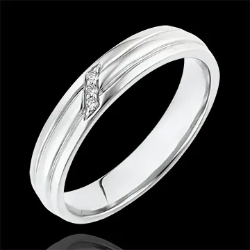 Anillo Claro-Oscuro - Garra de Diamantes - oro blanco de 18 quilates y diamantes