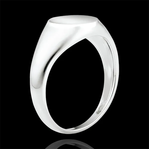 Anillo Claro-Oscuro - Anillo de Sello Aquiles - oro blanco de 9 quilates