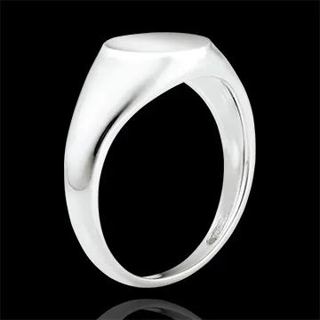 Anillo Claro-Oscuro - Anillo de Sello Aquiles - oro blanco de 9 quilates