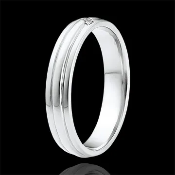 Anillo Claro-Oscuro - Garra de Diamantes - oro blanco de 18 quilates y diamantes
