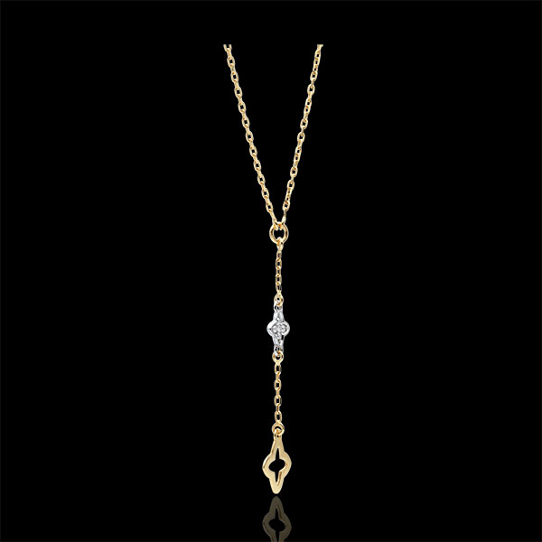 Collana Augusta - Oro bianco e Oro giallo - 9 carati - 1 Diamante