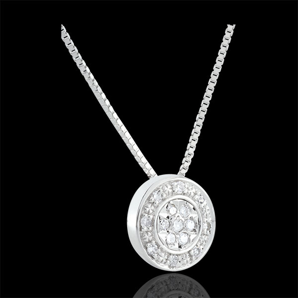 Collana Destino - Elsa - Oro bianco - 9 carati - 15 diamanti