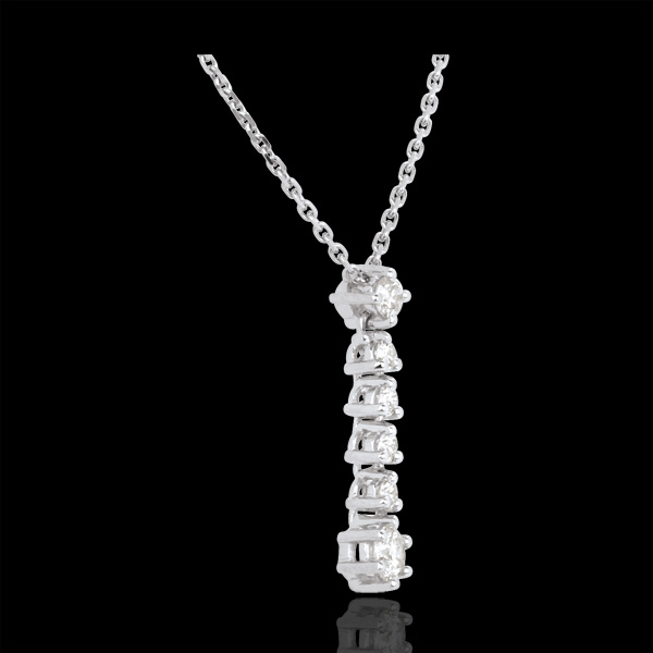 Collana Fiocchi di neve - Oro bianco - 18 carati - 6 Diamanti - 0.33 carati