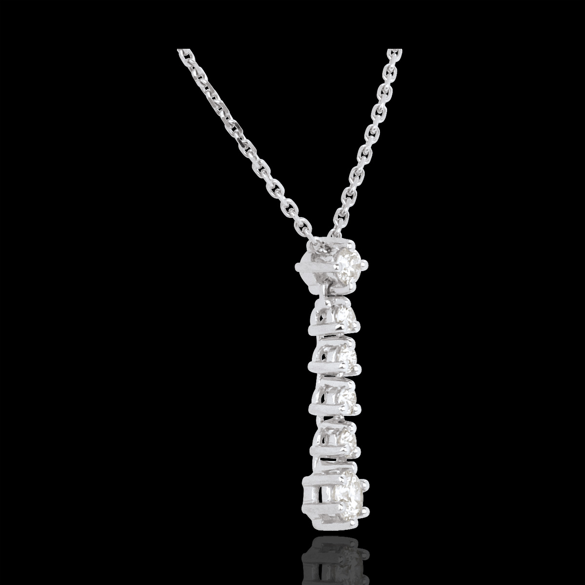 RIZILIA Collana Donna Con Ciondolo Fiocco In Zirconia Cubica - Placcata Oro Bianco 18K, Catena 46 Cm, Regalo (Azzurro, Rosa, Bianco)