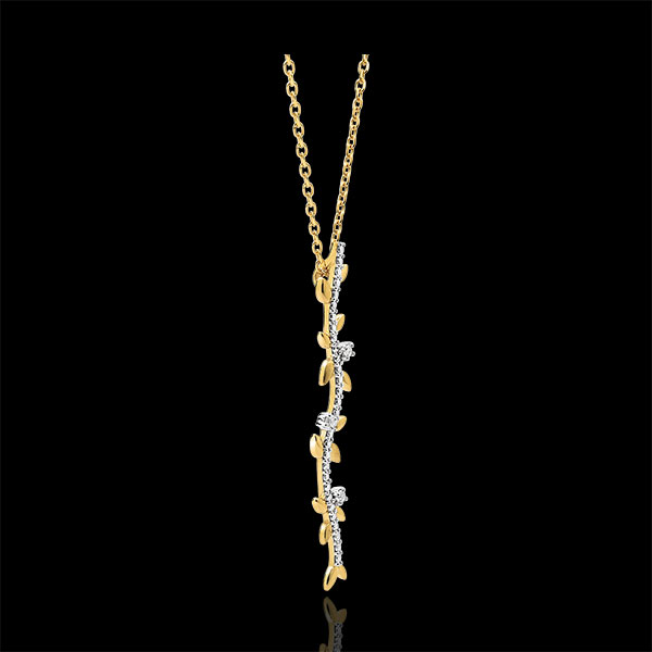 Collana Giardino Incantato - Fogliame Reale - Oro giallo e Diamanti - 9 carati