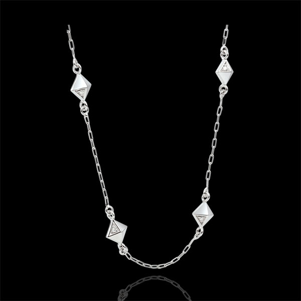 Collar Génesis - Diamantes Brutos - oro blanco 18 quilates