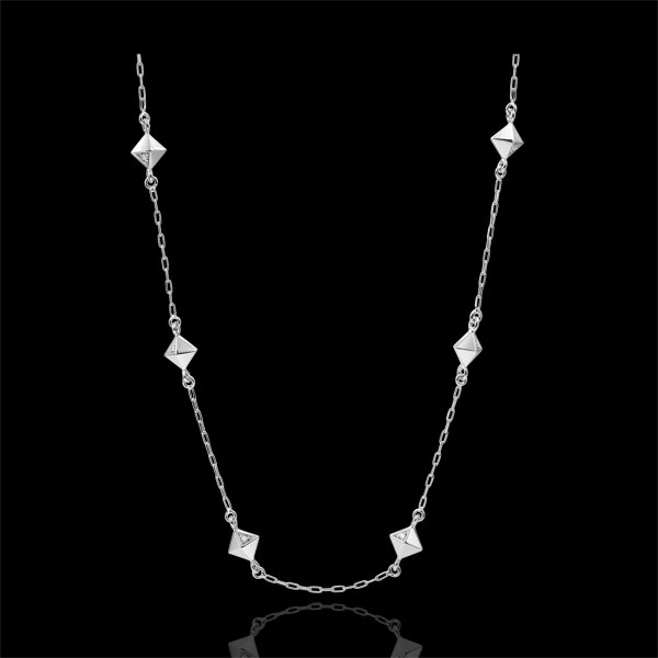 Collar Génesis - Diamantes Brutos - oro blanco 9 quilates