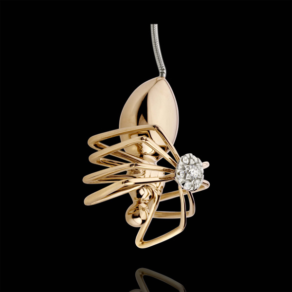 Collier Balade Imaginaire - Reine Araignée - or blanc et or rose 18 carats et diamants