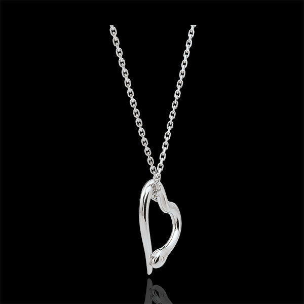 Collier Balade Imaginaire - Serpent d'amour - variation petit modèle - or blanc 18 carats diamant