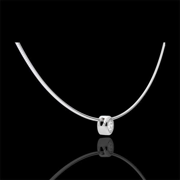 Collier cable or blanc 18 carats puce diamant (TGM)