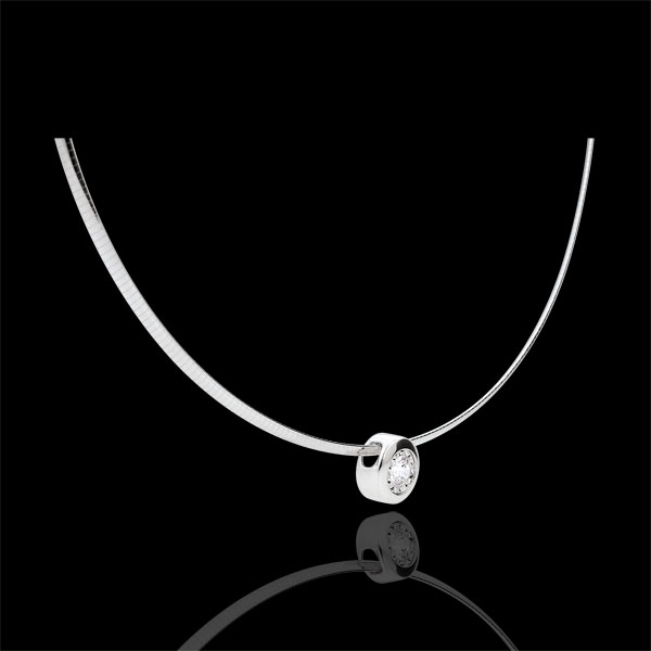Collier cable or blanc 18 carats puce diamant