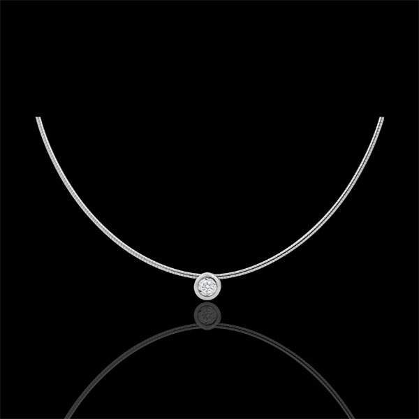 Collier cable or blanc 18 carats puce diamant