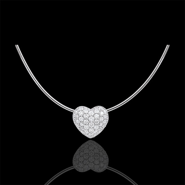 Collier Coeur Monica - or blanc 18 carats