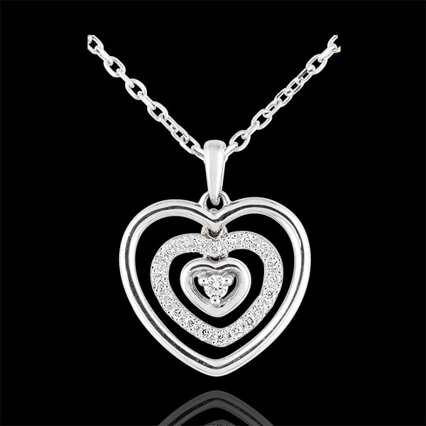 Collier Coeur Orma or blanc 18 carats