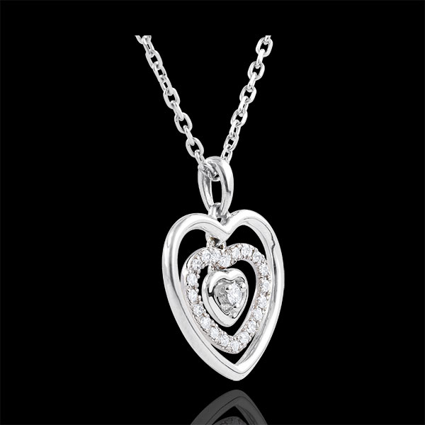 Collier Coeur Orma or blanc 18 carats
