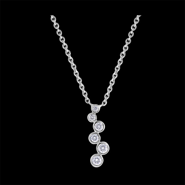 Collier Fraîcheur - Perles de Rosée - or blanc 9 carats et diamants