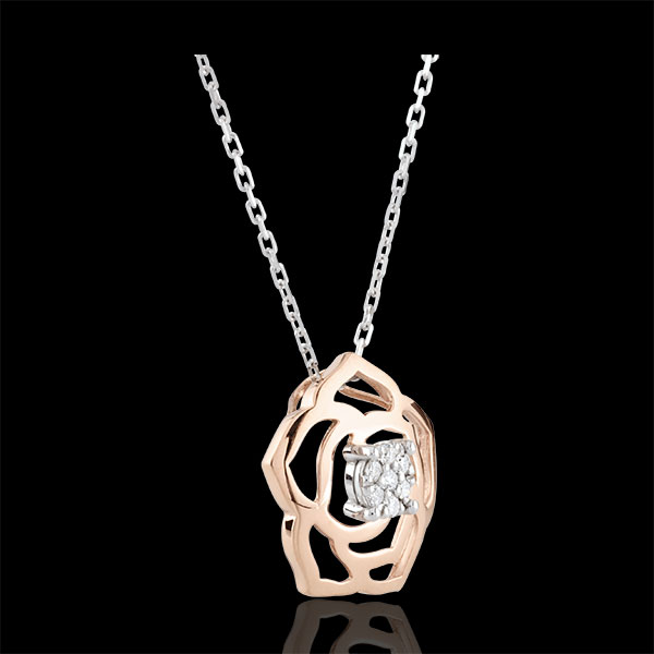 Collier Fraicheur - Rose Absolue - or blanc et or rose 9 carats