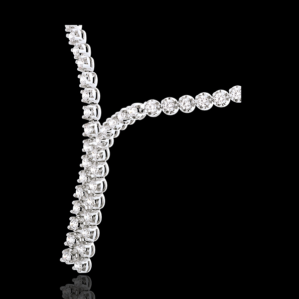 Collier Liaison diamants - 2.4 carats - 76 diamants - or blanc 18 carats