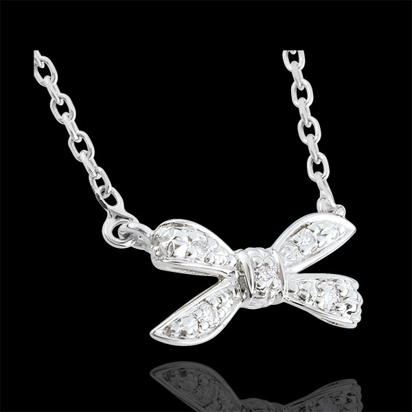 Collier Noeud Ma chérie or blanc 18 carats