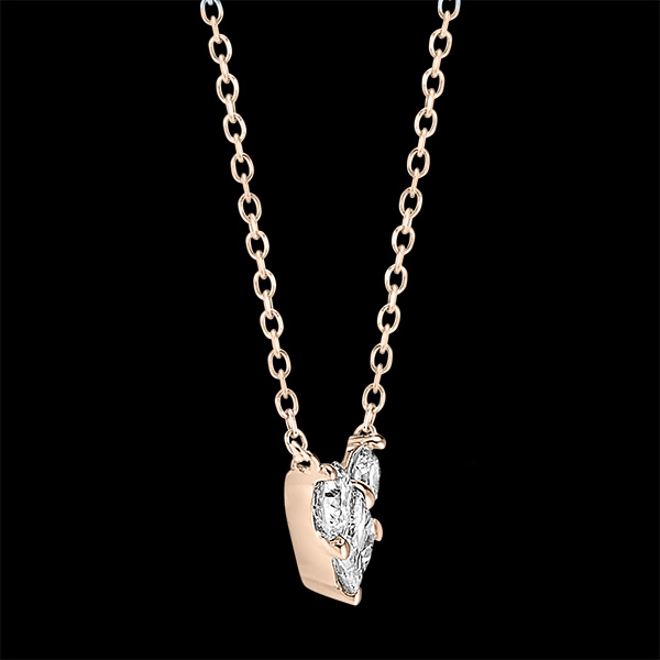 Collier Précieux Secret - Lovely - or rose 9 carats et diamants 