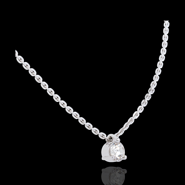 Collier solitaire or blanc 18 carats - 0.31 carat
