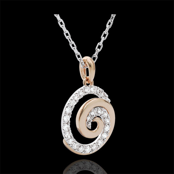 Collier Spirale d'Amour - or blanc et or jaune 18 carats
