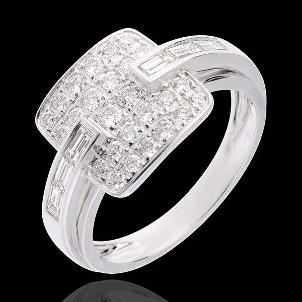 Anillo Riad - oro blanco empedrado 18 quilates - 32 diamantes