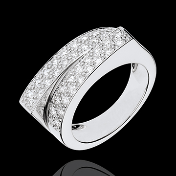 Anillo Hada - Doble Destino - oro blanco 18 quilates - diamantes 0. 68 quilates